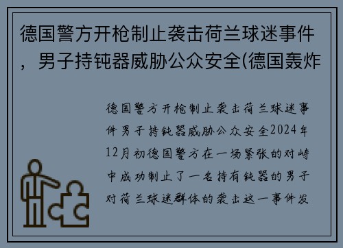 德国警方开枪制止袭击荷兰球迷事件，男子持钝器威胁公众安全(德国轰炸荷兰)